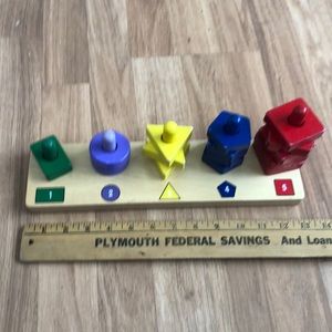 Melissa and Doug sort & stack, classic wood toy